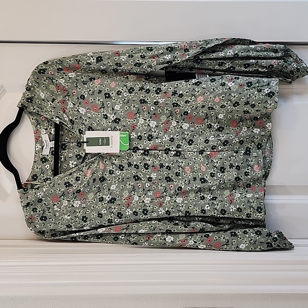 B.young green floral blouse